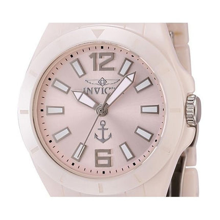 Montre pour femme Invicta Ocean Voyage avec bracelet en céramique et cadran rose clair à quartz 46302