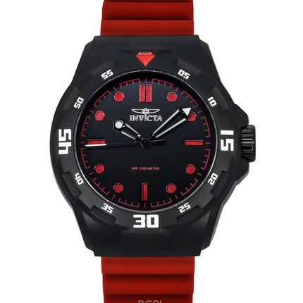 Montre Invicta Coalition Forces pour homme avec bracelet en silicone et cadran noir, quartz 46393 100M