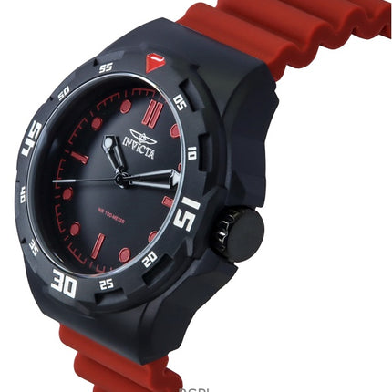 Montre Invicta Coalition Forces pour homme avec bracelet en silicone et cadran noir, quartz 46393 100M