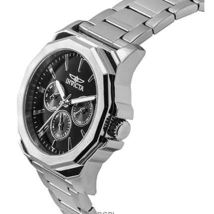 Montre homme Invicta Speedway en acier inoxydable, cadran noir, quartz, 46842