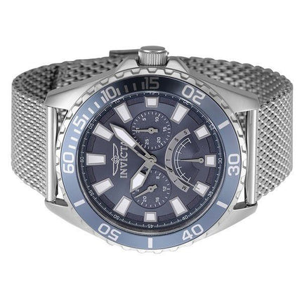 Montre pour homme Invicta Pro Diver rétrograde GMT en acier inoxydable avec cadran bleu et quartz 46905
