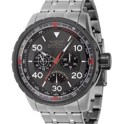 Montre pour homme Invicta Aviator rétrograde GMT en acier inoxydable avec cadran bronze à quartz 46982 100M