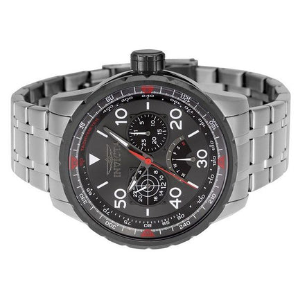 Montre pour homme Invicta Aviator rétrograde GMT en acier inoxydable avec cadran bronze à quartz 46982 100M