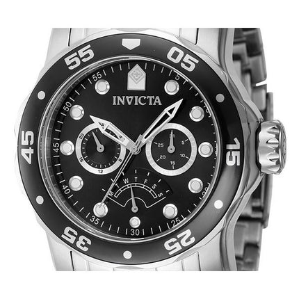 Montre pour homme Invicta Pro Diver rétrograde GMT à cadran noir à quartz 46992 200M