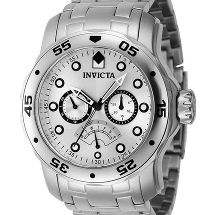 Montre pour homme Invicta Pro Diver rétrograde GMT à cadran argenté à quartz 46994 200M