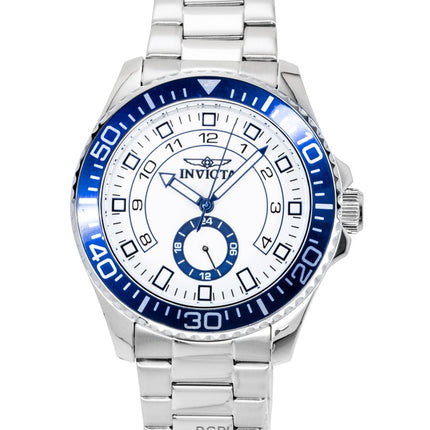 Montre homme Invicta Pro Diver en acier inoxydable, cadran blanc, quartz, 47124