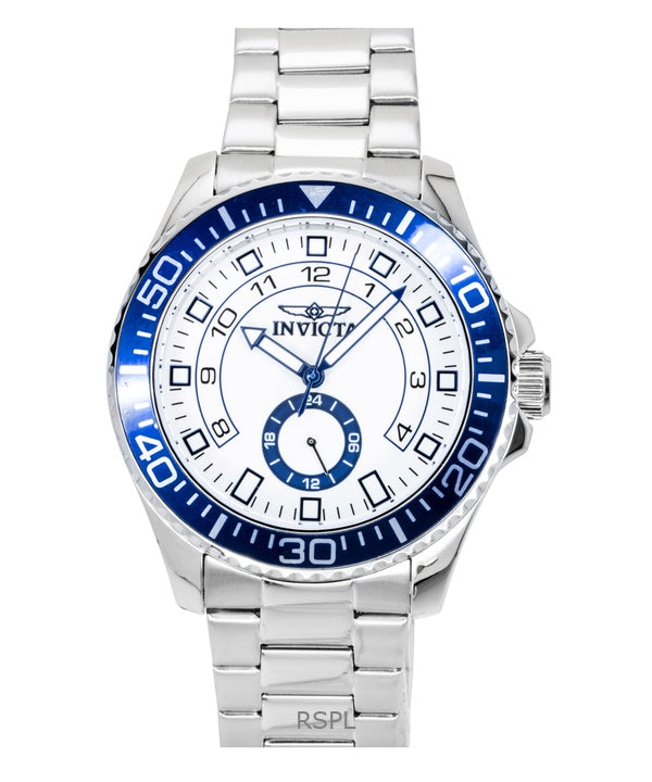 Montre homme Invicta Pro Diver en acier inoxydable, cadran blanc, quartz, 47124
