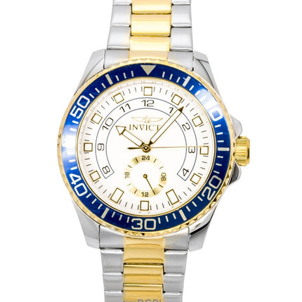 Montre homme Invicta Pro Diver bicolore en acier inoxydable, cadran blanc, mouvement à quartz 47127