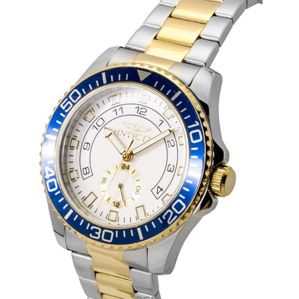 Montre homme Invicta Pro Diver bicolore en acier inoxydable, cadran blanc, mouvement à quartz 47127