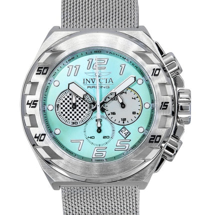 Montre Invicta Racing pour homme en acier inoxydable avec cadran turquoise et quartz 47202
