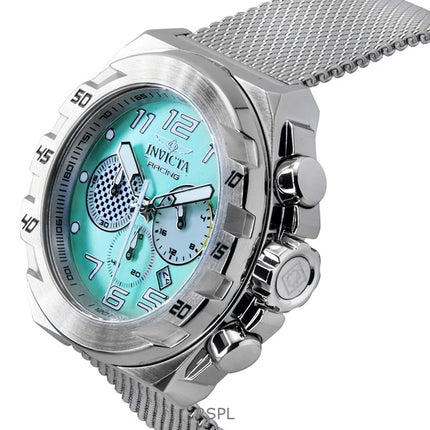 Montre Invicta Racing pour homme en acier inoxydable avec cadran turquoise et quartz 47202
