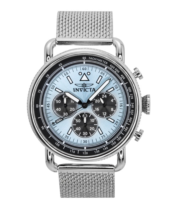 Montre chronographe Invicta Speedway pour homme, acier inoxydable, cadran bleu, quartz, 47359