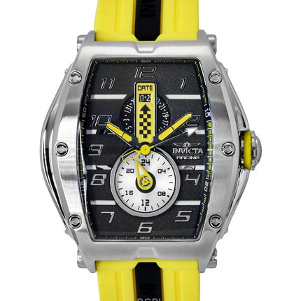 Montre homme Invicta Racing, bracelet en silicone, cadran noir, quartz, 47383, 100 m