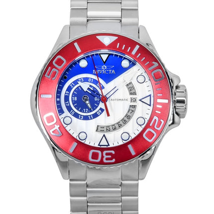 Montre homme Invicta Grand Diver, acier inoxydable, cadran bleu et argent, automatique, 47545, 300 m