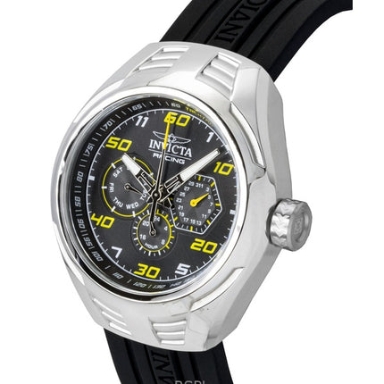 Montre homme Invicta Racing, bracelet en silicone, cadran noir, quartz, 47724