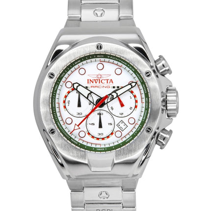 Montre Invicta Racing Chronographe Acier Inoxydable Cadran Blanc Quartz 47746 Homme