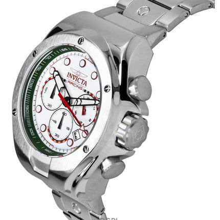 Montre Invicta Racing Chronographe Acier Inoxydable Cadran Blanc Quartz 47746 Homme