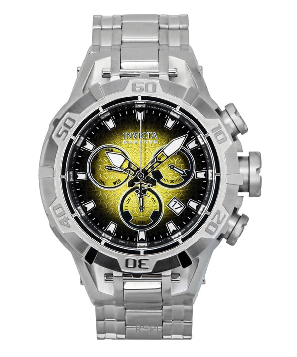 Montre homme Invicta Reserve Ocean Warrior chronographe à quartz, cadran jaune et noir, 47848, 100 m