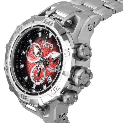 Montre homme Invicta Reserve Ocean Warrior chronographe à quartz, cadran rouge et noir, 47849, 100 m