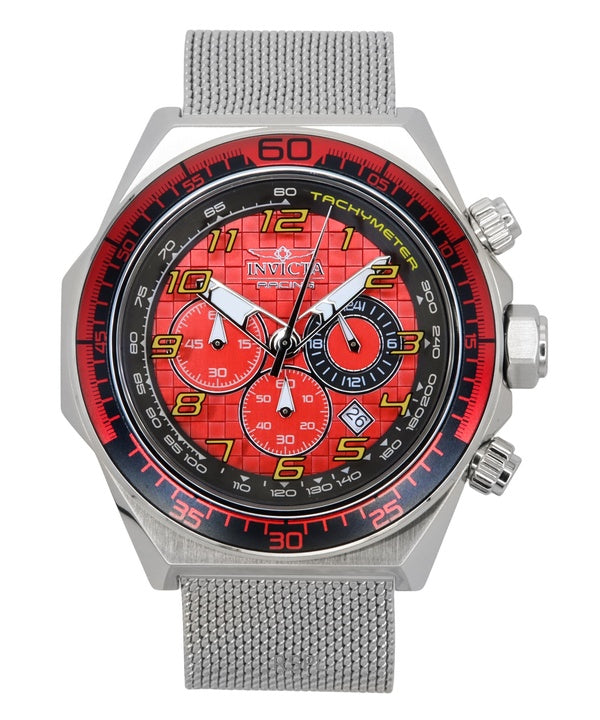 Montre Invicta Racing Chronographe Acier Inoxydable Cadran Rouge Quartz 47900 Homme