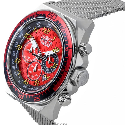 Montre Invicta Racing Chronographe Acier Inoxydable Cadran Rouge Quartz 47900 Homme