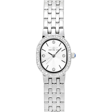 Montre femme Invicta Angel Crystal Accents en acier inoxydable, cadran argenté, mouvement à quartz 48134