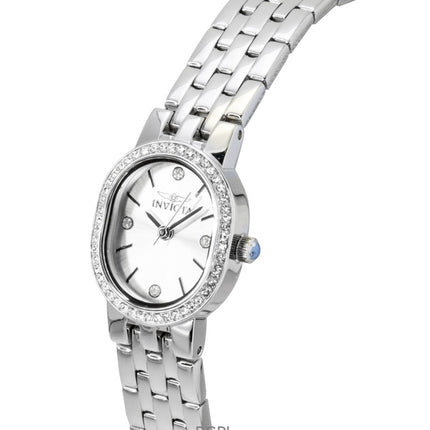 Montre femme Invicta Angel Crystal Accents en acier inoxydable, cadran argenté, mouvement à quartz 48134