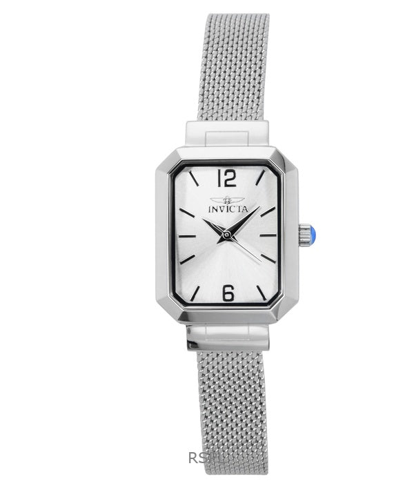 Montre Invicta Angel pour femme, acier inoxydable, cadran argenté, quartz, 48150