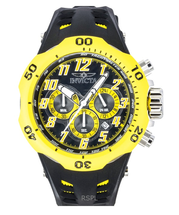 Montre homme Invicta Venom Hydra GMT chronographe bracelet silicone cadran noir quartz 48236 200 m