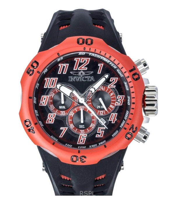Montre homme Invicta Venom Hydra GMT chronographe bracelet silicone cadran noir quartz 48237 200 m