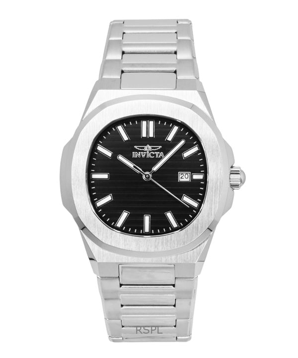 Montre homme Invicta Speedway en acier inoxydable, cadran noir, quartz, 48319