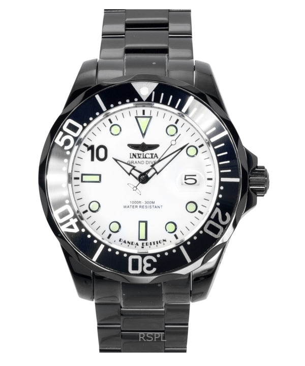 Montre homme Invicta Pro Diver PANDA, acier inoxydable, cadran argenté, automatique, 48707, 300 m
