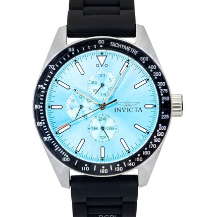 Montre homme Invicta Aviator 48856, bracelet en silicone, cadran bleu clair, mouvement à quartz, étanche à 100 m