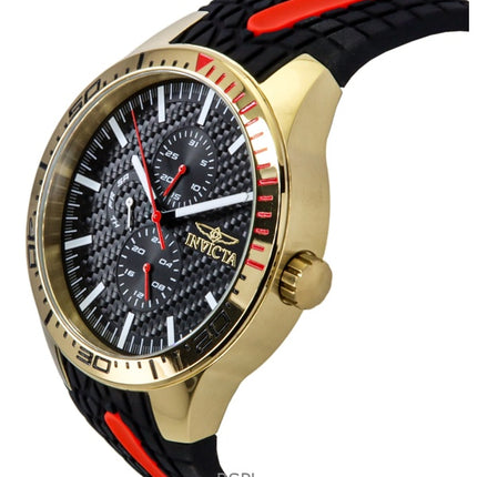 Montre homme Invicta Racing, bracelet en silicone, cadran noir, quartz, 48872