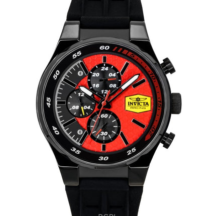 Montre homme Invicta Racing Chronograph, bracelet en silicone, cadran rouge, quartz, 48877
