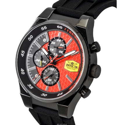 Montre homme Invicta Racing Chronograph, bracelet en silicone, cadran rouge, quartz, 48877