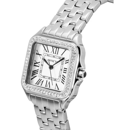 Montre Invicta Angel pour femme, acier inoxydable, cadran argenté, quartz, 48994
