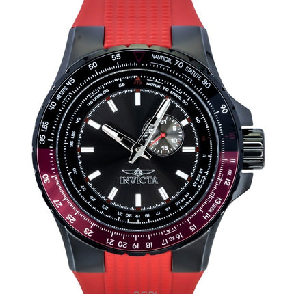 Montre homme Invicta Aviator 49724, bracelet en silicone rouge, cadran gris anthracite, mouvement à quartz, étanche à 100 m