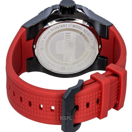 Montre homme Invicta Aviator 49724, bracelet en silicone rouge, cadran gris anthracite, mouvement à quartz, étanche à 100 m