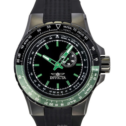 Montre homme Invicta Aviator 49731, bracelet en silicone noir, cadran noir, mouvement à quartz, étanche à 100 m