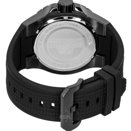 Montre homme Invicta Aviator 49731, bracelet en silicone noir, cadran noir, mouvement à quartz, étanche à 100 m