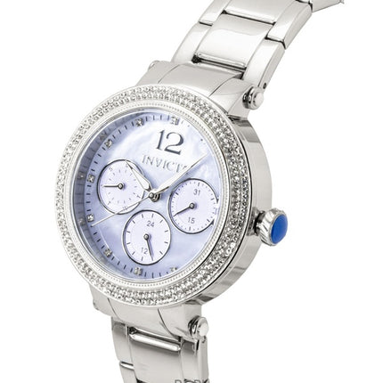 Montre femme Invicta Bolt 49814, acier inoxydable, cristal, cadran violet clair, quartz, étanche à 100 m