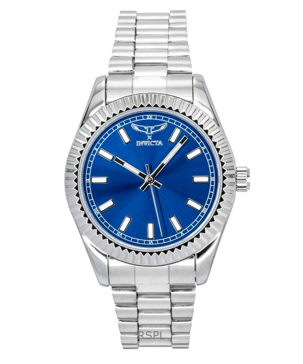 Montre homme Invicta Specialty 69015 en acier inoxydable, cadran bleu et mouvement à quartz