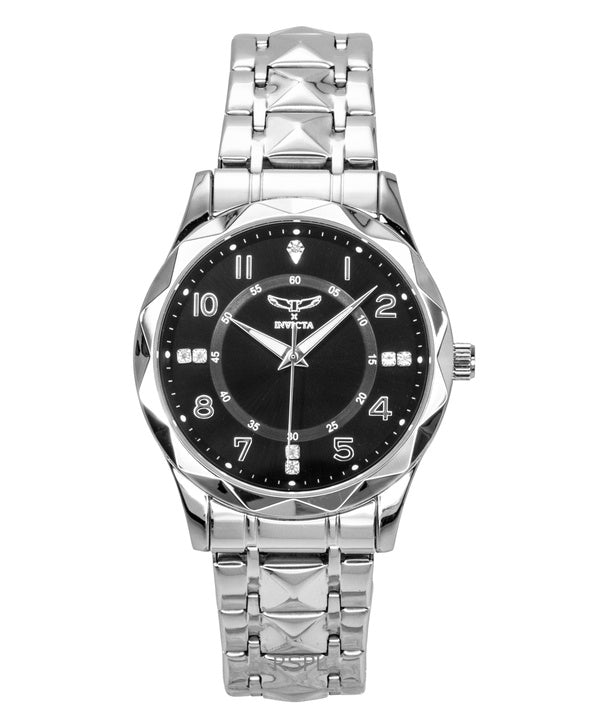 Montre homme Invicta Specialty 69027 en acier inoxydable, cadran noir et mouvement à quartz