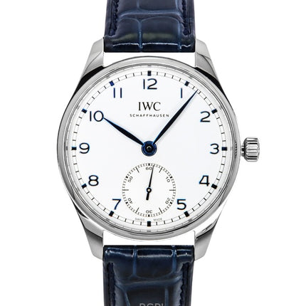 Montre homme IWC Portugieser automatique avec bracelet en cuir et cadran argenté IW358304