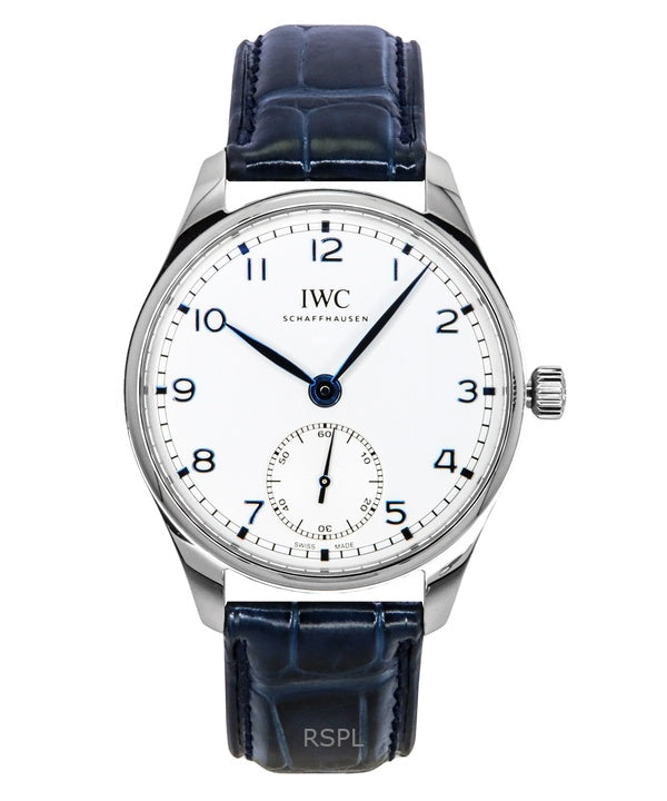 Montre homme IWC Portugieser automatique avec bracelet en cuir et cadran argenté IW358304