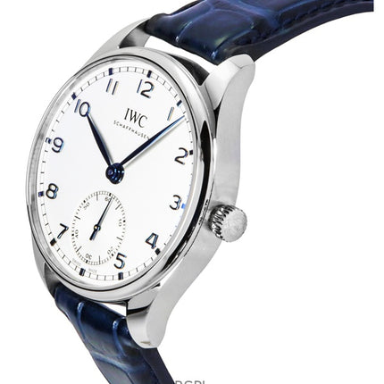 Montre homme IWC Portugieser automatique avec bracelet en cuir et cadran argenté IW358304