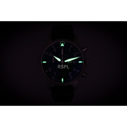 Montre homme IWC Pilots chronographe automatique avec bracelet en cuir et cadran vert IW378005 100M