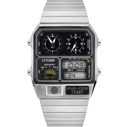 Citizen Reproduction Modèle Analogique Chronographe Numérique En Acier Inoxydable Cadran Noir Quartz JG2101-78E Montre Pour Homm