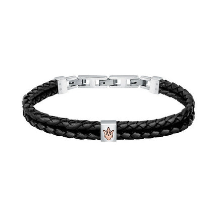 Maserati Jewels Bracelet en cuir recyclé et acier inoxydable JM422AVE13 pour homme